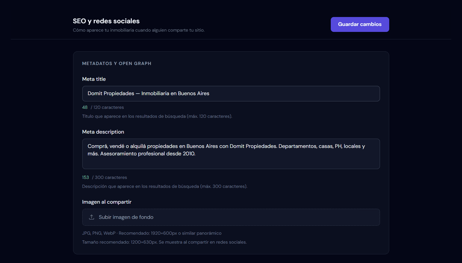 Vista previa de SEO